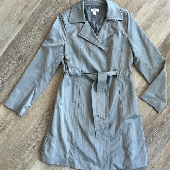 Ann Taylor Loft Silver/Gray Raincoat - Picture 5 of 5